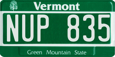 VT license plate NUP835