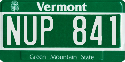 VT license plate NUP841