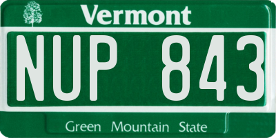 VT license plate NUP843