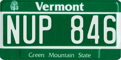 VT license plate NUP846