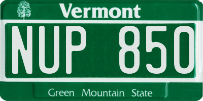 VT license plate NUP850