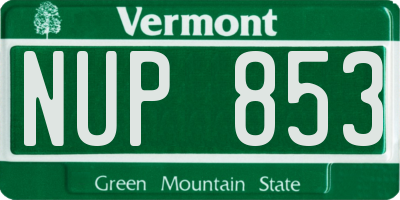 VT license plate NUP853