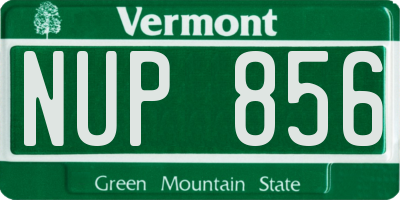 VT license plate NUP856