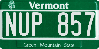 VT license plate NUP857