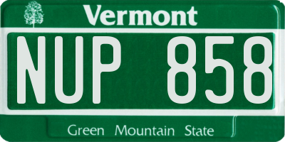 VT license plate NUP858