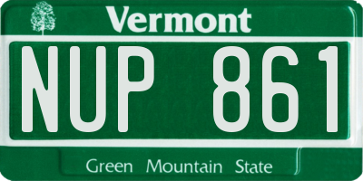 VT license plate NUP861