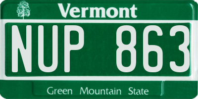 VT license plate NUP863