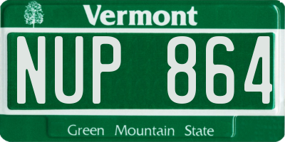 VT license plate NUP864