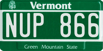 VT license plate NUP866