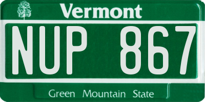 VT license plate NUP867