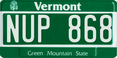 VT license plate NUP868