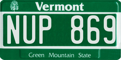 VT license plate NUP869