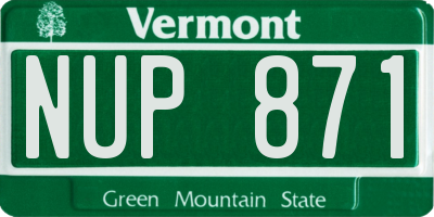 VT license plate NUP871