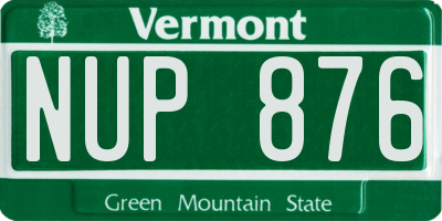 VT license plate NUP876
