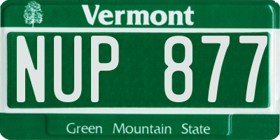 VT license plate NUP877