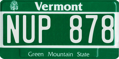 VT license plate NUP878