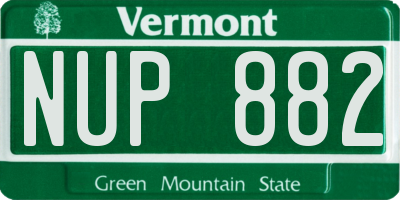 VT license plate NUP882