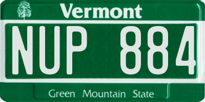 VT license plate NUP884