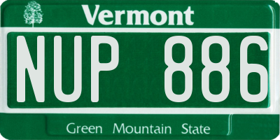 VT license plate NUP886