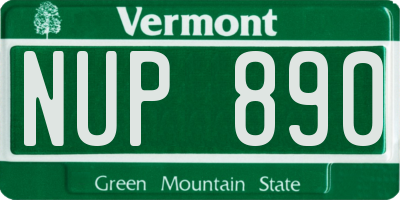 VT license plate NUP890