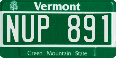 VT license plate NUP891