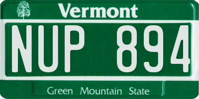 VT license plate NUP894
