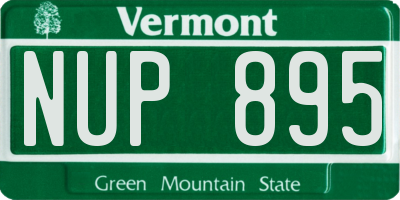 VT license plate NUP895