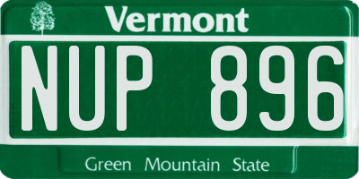 VT license plate NUP896