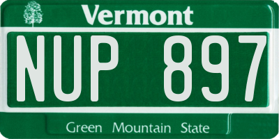 VT license plate NUP897
