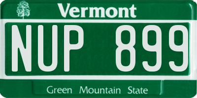 VT license plate NUP899