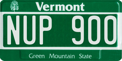 VT license plate NUP900