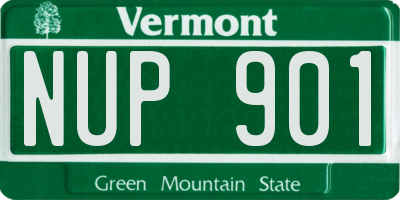 VT license plate NUP901