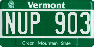 VT license plate NUP903