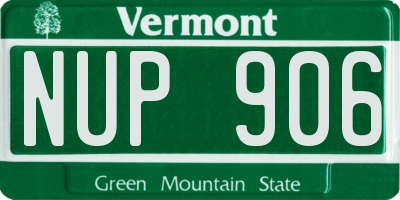 VT license plate NUP906
