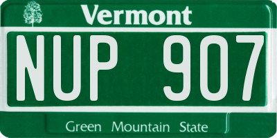 VT license plate NUP907