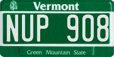 VT license plate NUP908