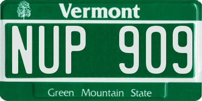 VT license plate NUP909