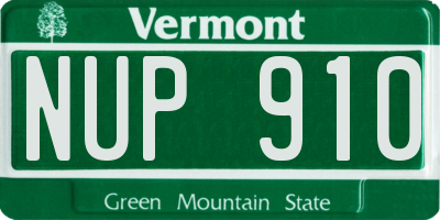VT license plate NUP910