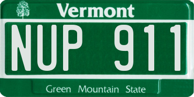 VT license plate NUP911