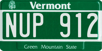 VT license plate NUP912