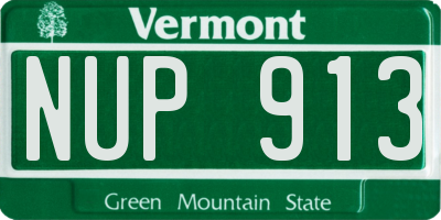 VT license plate NUP913