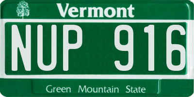 VT license plate NUP916