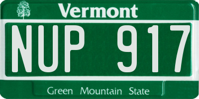 VT license plate NUP917