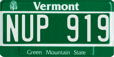 VT license plate NUP919