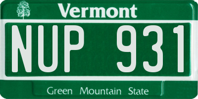 VT license plate NUP931