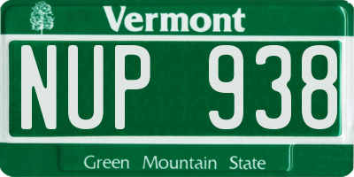 VT license plate NUP938