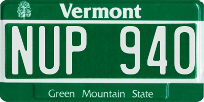 VT license plate NUP940