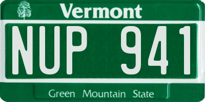 VT license plate NUP941