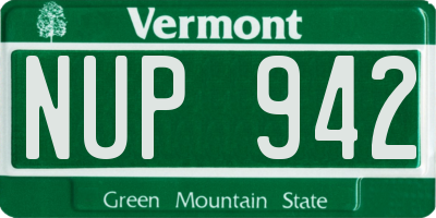 VT license plate NUP942