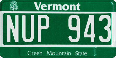 VT license plate NUP943